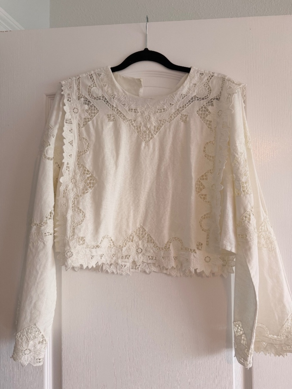 Sea crochet blouse white M
